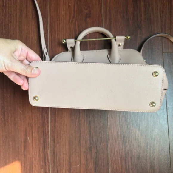 Strathberry Mini Dome Crossbody Bag in Blush Rose. - Picture 5 of 6